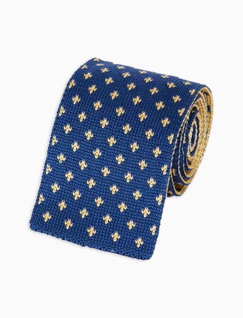 Cravatta uomo seta blu fantasia giglio - Accessori | Gallo 1927 - Official Online Shop