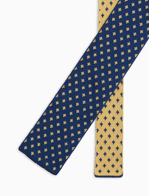Cravatta uomo seta blu fantasia giglio - Accessori | Gallo 1927 - Official Online Shop
