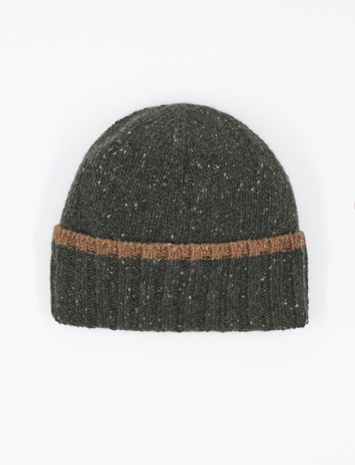 Men's beanie in plain forest green knop wool - Special Selection | Gallo 1927 - Official Online Shop