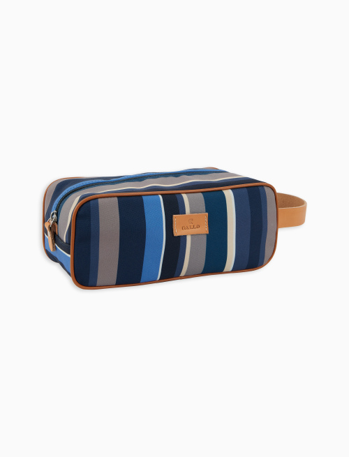 Classic unisex blue beauty with multicoloured stripes - Small Leather Goods | Gallo 1927 - Official Online Shop