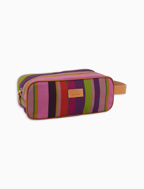 Classic unisex purple beauty with multicoloured stripes - Small Leather Goods | Gallo 1927 - Official Online Shop