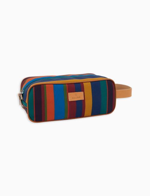 Classic unisex blue beauty with multicoloured stripes - Small Leather Goods | Gallo 1927 - Official Online Shop