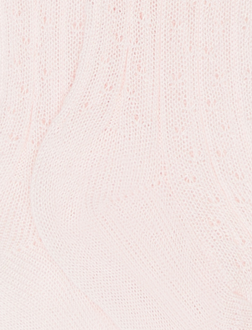 Children's solid-coloured perforated cotton long socks pink | Gallo 1927 - Official Online Shop