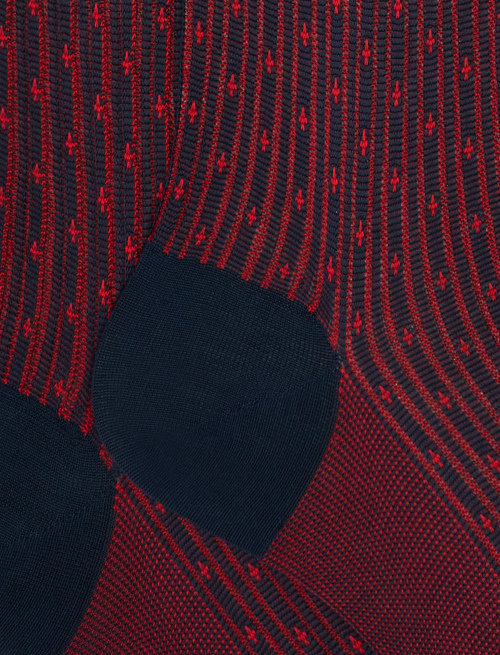 Calze lunghe uomo cotone blu oltremare fantasia giglio - Uomo | Gallo 1927 - Official Online Shop