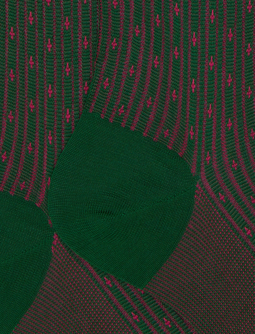 Men's long green cotton socks with lily motif - Man | Gallo 1927 - Official Online Shop