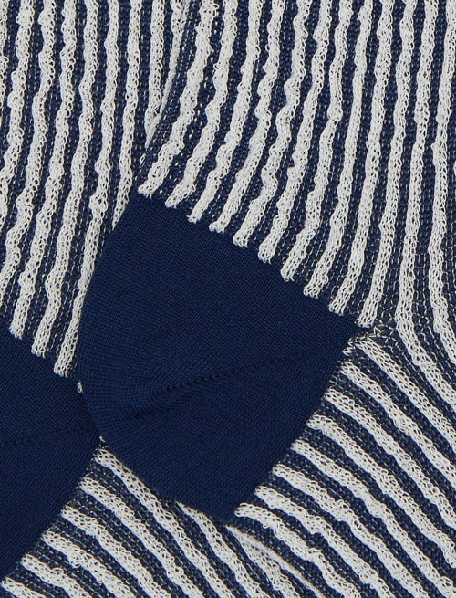Men's long blue cotton socks with seersucker motif - The SS Edition | Gallo 1927 - Official Online Shop