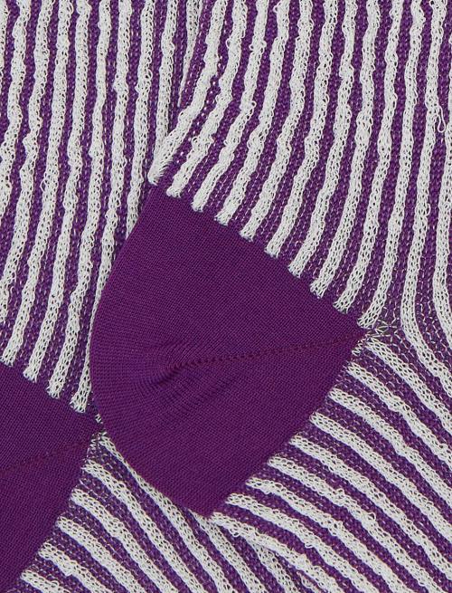 Men's long purple cotton socks with seersucker motif - Man | Gallo 1927 - Official Online Shop