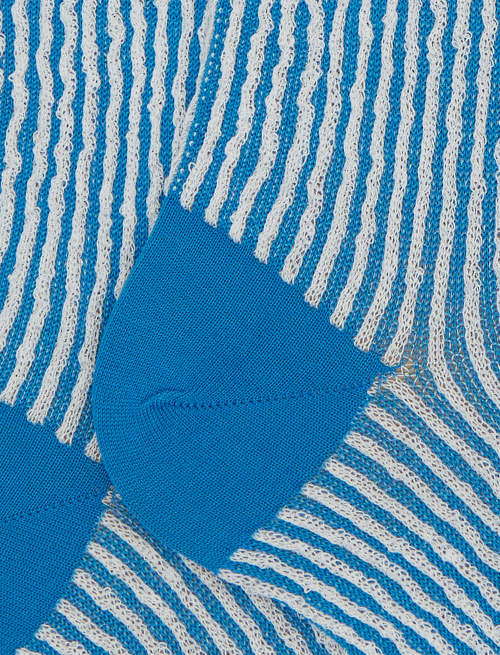 Calze lunghe uomo cotone fantasia seersucker azzurro | Gallo 1927 - Official Online Shop