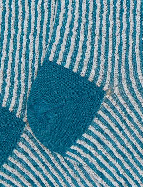 Men's long light blue cotton socks with seersucker motif - The SS Edition | Gallo 1927 - Official Online Shop