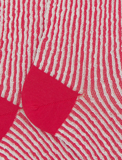 Men's long fuchsia cotton socks with seersucker motif - Socks | Gallo 1927 - Official Online Shop