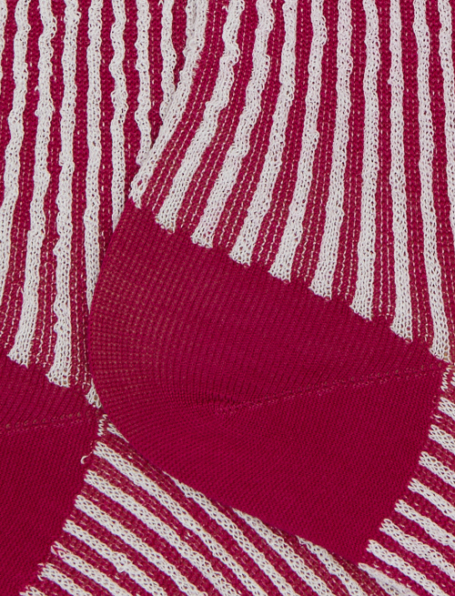 Women's short fichsia cotton socks with seersucker motif - Short | Gallo 1927 - Official Online Shop