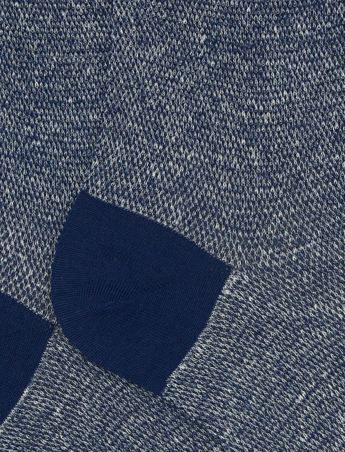 Men's short plain blue cotton and linen socks - Short | Gallo 1927 - Official Online Shop