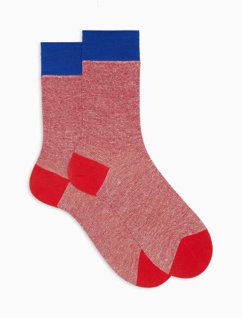 Men's short plain berry cotton/linen socks - Socks | Gallo 1927 - Official Online Shop