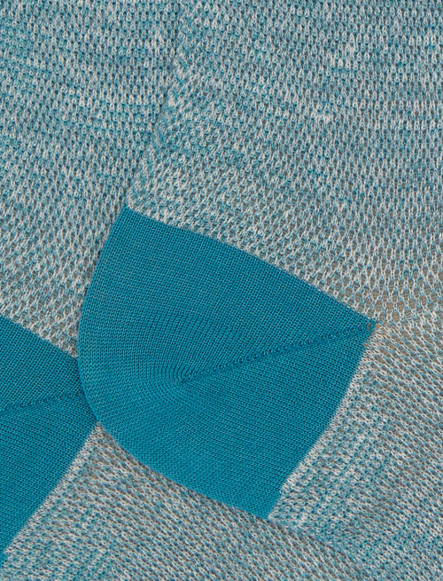 Men's short plain light blue cotton and linen socks - Short | Gallo 1927 - Official Online Shop