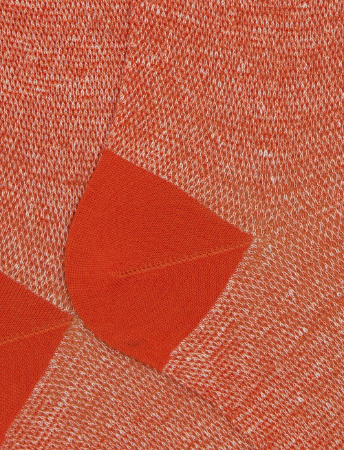 Men's short plain orange cotton and linen socks - Short | Gallo 1927 - Official Online Shop