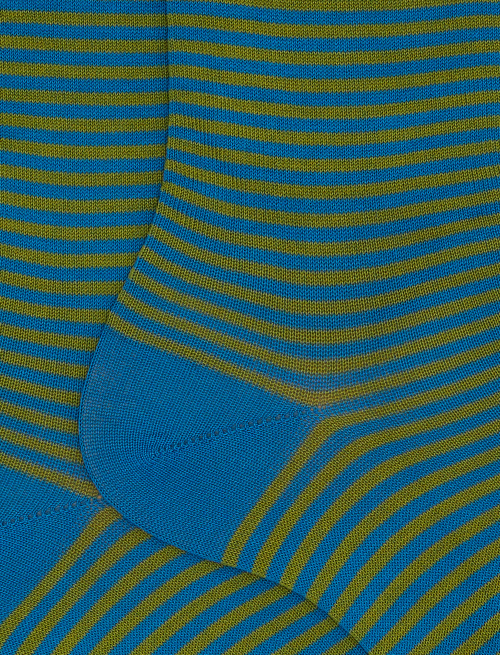 Women's short light blue cotton socks with Windsor stripes - Socks | Gallo 1927 - Official Online Shop
