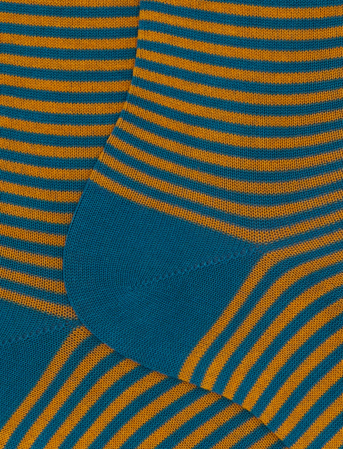 Women's short yellow cotton socks with Windsor stripes - Socks | Gallo 1927 - Official Online Shop