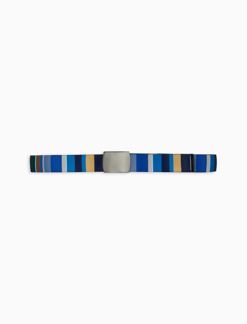 Cintura nastro elastica unisex righe multicolor blu - Piccola Pelletteria | Gallo 1927 - Official Online Shop