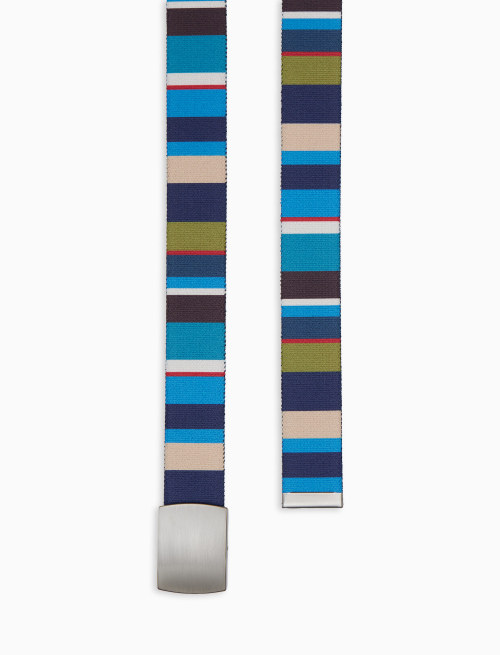 Cintura nastro elastica unisex righe multicolor blu - Multicolor | Gallo 1927 - Official Online Shop
