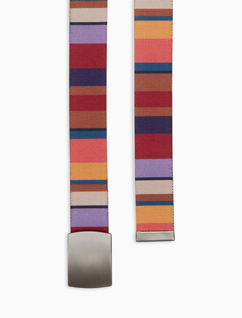 Cintura nastro elastica unisex bordò righe multicolor - Accessori | Gallo 1927 - Official Online Shop