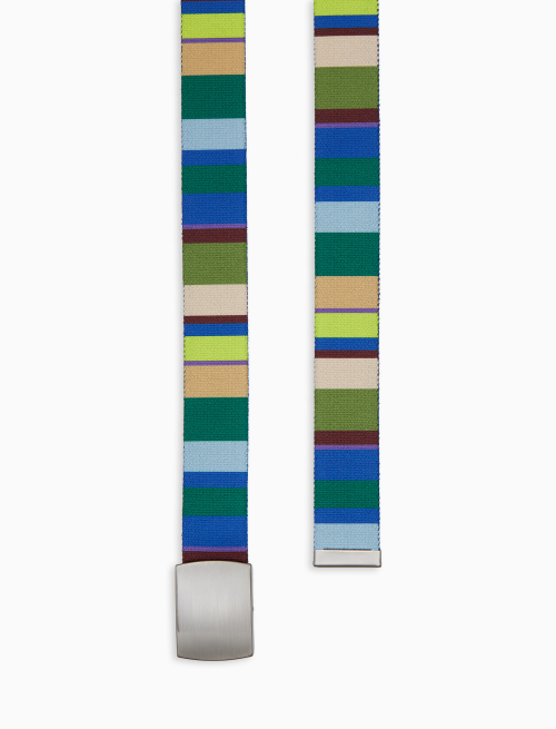 Cintura nastro elastica unisex righe multicolor verde - Multicolor | Gallo 1927 - Official Online Shop