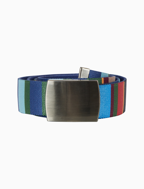 Cintura nastro elastica unisex blu righe multicolor - Accessori | Gallo 1927 - Official Online Shop