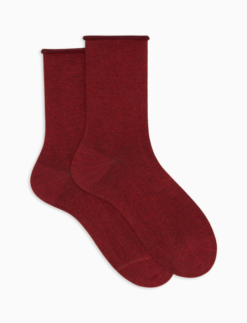 Women's short plain burgundy cotton socks - New In | Gallo 1927 - Official Online Shop