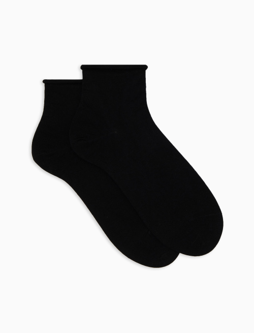 Women's super-short plain coal grey cotton socks - Super short | Gallo 1927 - Official Online Shop