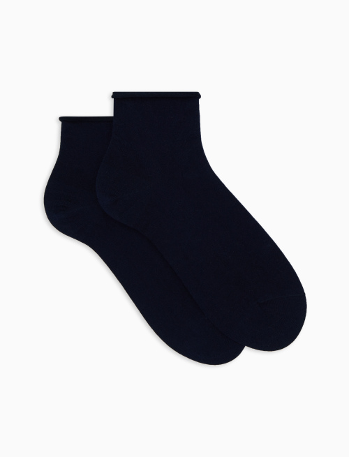 Women's super-short plain ocean blue cotton socks - The Classics | Gallo 1927 - Official Online Shop