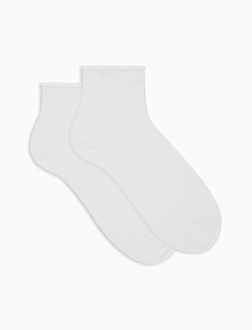 Women's plain ankle socks in white cotton - New In | Gallo 1927 - Official Online Shop