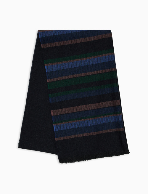 Unisex scarf in plain blue wool - Scarves | Gallo 1927 - Official Online Shop