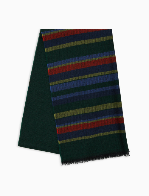 Unisex scarf in plain green wool - Accessories | Gallo 1927 - Official Online Shop