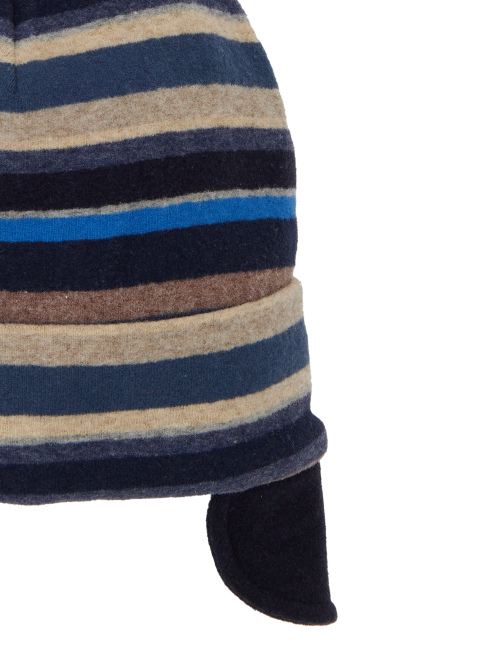 Kids' blue fleece aviator hat with multicoloured stripes - Black Friday Kids | Gallo 1927 - Official Online Shop