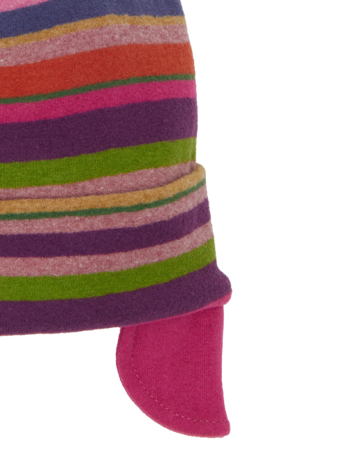Kids' purple fleece aviator hat with multicoloured stripes - Black Friday Kids | Gallo 1927 - Official Online Shop