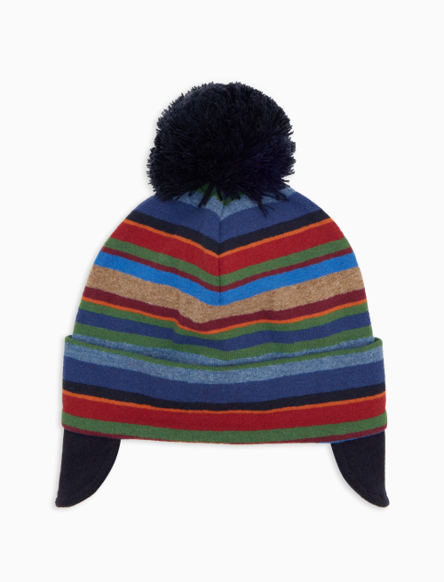 Berretto aviatore bambino pile blu righe multicolor - Multicolor | Gallo 1927 - Official Online Shop