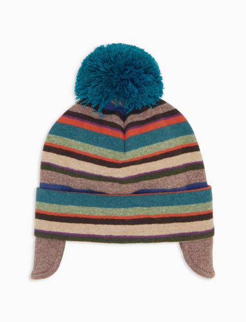 Berretto aviatore bambino pile beige righe multicolor - Multicolor | Gallo 1927 - Official Online Shop