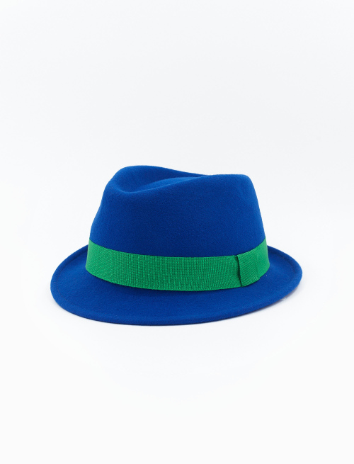 Men's plain dark blue felt hat - Accessories | Gallo 1927 - Official Online Shop