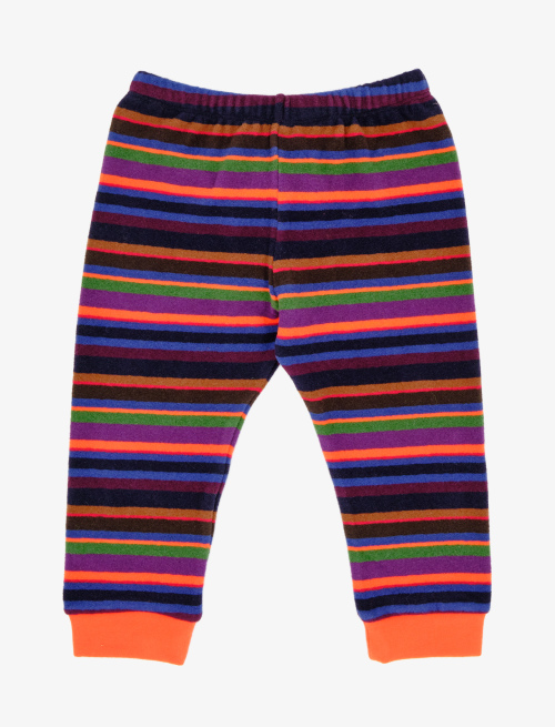Kids' royal blue fleece trousers with multicoloured stripes - Sales 40 | Gallo 1927 - Official Online Shop
