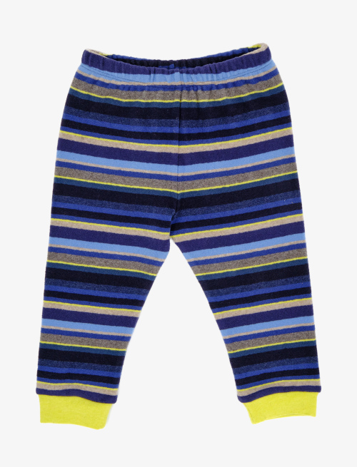 Kids' blue fleece trousers with multicoloured stripes - Clothing | Gallo 1927 - Official Online Shop