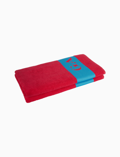 Unisex plain fuchsia cotton beach towel with Gallo logo - Man | Gallo 1927 - Official Online Shop