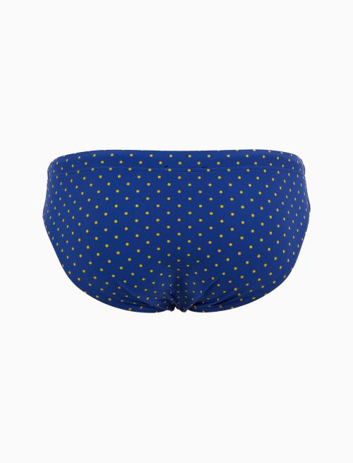 Men's blue swimming briefs with polka dot pattern - Man | Gallo 1927 - Official Online Shop