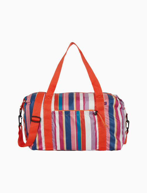 Borsone superlight pocket unisex righe multicolor bianco - Borse | Gallo 1927 - Official Online Shop