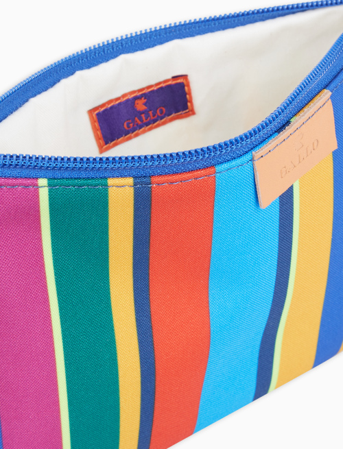Bustina contemporary unisex righe multicolor blu - Piccola Pelletteria | Gallo 1927 - Official Online Shop