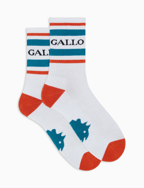 Men's short white cotton terry cloth socks with Gallo writing | Gallo 1927 - Official Online Shop