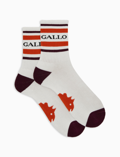 Men's short white cotton terry cloth socks with Gallo writing - Sport and Terry socks | Gallo 1927 - Official Online Shop