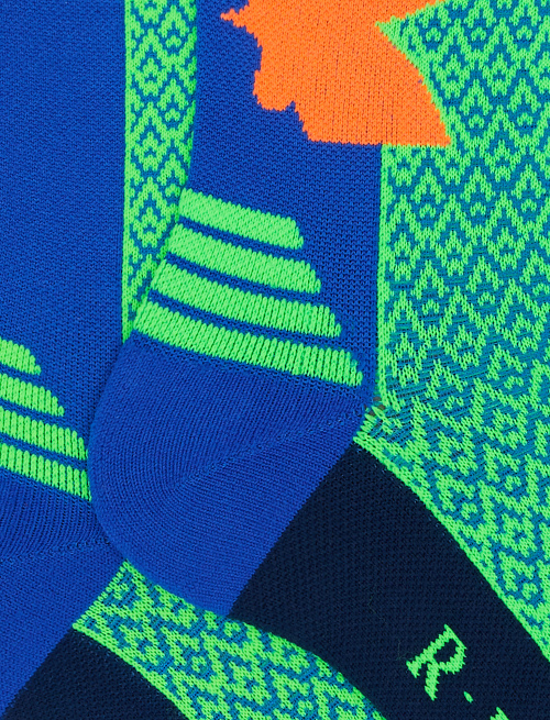 Calze corte tecniche donna verde fluo fantasia triangolini - Last Chance | Gallo 1927 - Official Online Shop