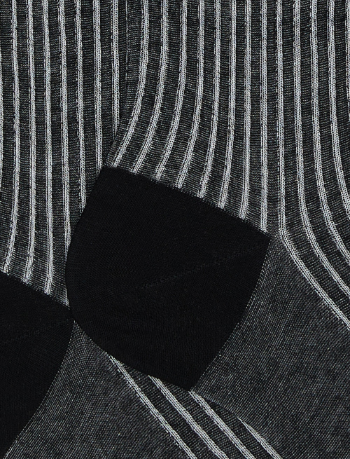 Women's long black twin-rib cotton socks - TEST | Gallo 1927 - Official Online Shop