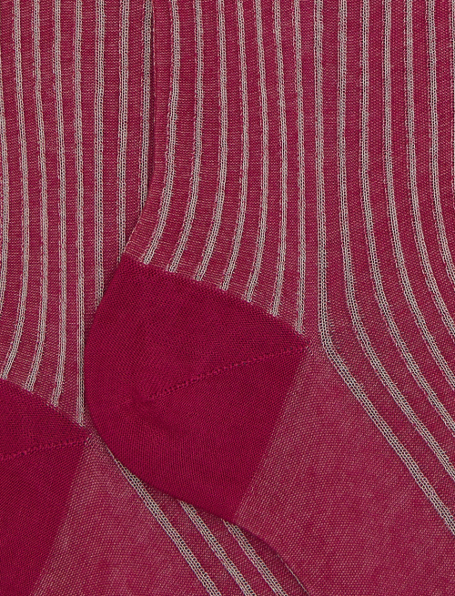 Calze lunghe donna cotone fantasia twin rib fucsia - Twin rib | Gallo 1927 - Official Online Shop