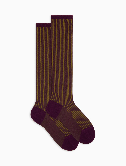 Women's long green twin-rib cotton socks - Socks | Gallo 1927 - Official Online Shop