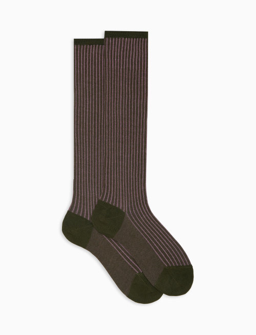 Women's long pink twin-rib cotton socks - Socks | Gallo 1927 - Official Online Shop
